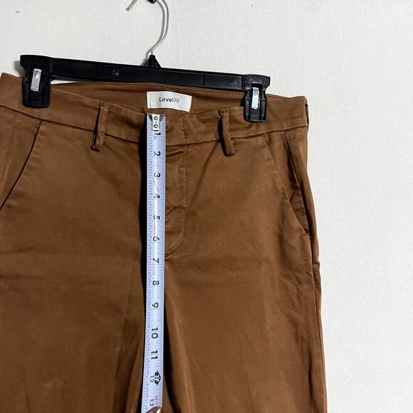 Level 99 Petite The Crop Chino Pants Brown Ankle Zip Trousers - Size 27P - Picture 7 of 9